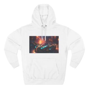 Urban Racer Three-Panel Fleece Hoodie - Bold Graphic Design for Car Enthusiasts